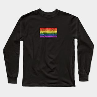 Vintage Aged and Scratched Rainbow Gay Pride Flag Long Sleeve T-Shirt